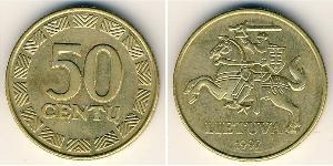 50 Cent 立陶宛 黃銅 