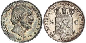 50 Cent / 1/2 Gulden Royaume des Pays-Bas (1815 - ) Argent Guillaume III (roi des Pays-Bas)