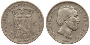 50 Cent / 1/2 Gulden Königreich der Niederlande (1815 - ) Silber Wilhelm III. (Niederlande)