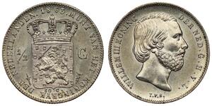 50 Cent / 1/2 Gulden Königreich der Niederlande (1815 - ) Silber Wilhelm III. (Niederlande)