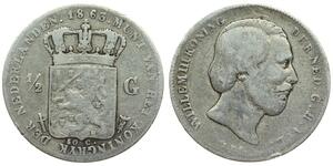 50 Cent / 1/2 Gulden Königreich der Niederlande (1815 - ) Silber Wilhelm III. (Niederlande)