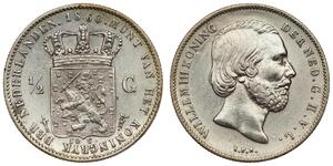 50 Cent / 1/2 Gulden Königreich der Niederlande (1815 - ) Silber Wilhelm III. (Niederlande)