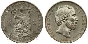 50 Cent / 1/2 Gulden Königreich der Niederlande (1815 - ) Silber Wilhelm III. (Niederlande)