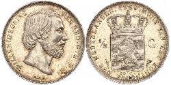 50 Cent / 1/2 Gulden Königreich der Niederlande (1815 - ) Silber Wilhelm III. (Niederlande)