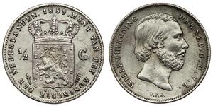 50 Cent / 1/2 Gulden Kingdom of the Netherlands (1815 - ) Silver William III of the Netherlands