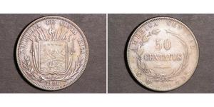 50 Centavo Costa Rica Argent 