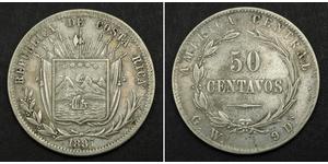 50 Centavo Costa Rica (1821 - ) Argent 