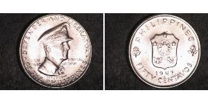 50 Centavo Philippines Argent Douglas MacArthur (1880 - 1964) 