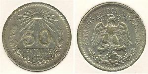 50 Centavo Messico (1867 - ) Argento 