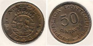 50 Centavo Portuguese Angola (1575-1975) Bronce 