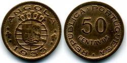 50 Centavo Portuguese Angola (1575-1975) / Portugal Bronce 