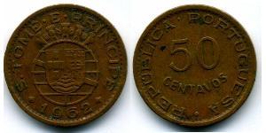 50 Centavo Santo Tomé y Príncipe (1469 - 1975) Bronce 