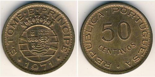 50 Centavo Santo Tomé y Príncipe (1469 - 1975) Bronce 