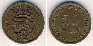 50 Centavo Portuguese Angola (1575-1975) Bronze 