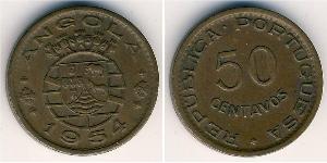 50 Centavo Portuguese Angola (1575-1975) Bronzo 