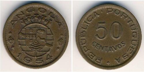 50 Centavo Portuguese Angola (1575-1975) Bronzo 