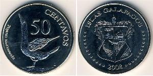 50 Centavo Galápagos Islands Copper/Nickel 