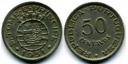 50 Centavo São Tomé and Príncipe (1469 - 1975) Copper/Nickel/Zinc 