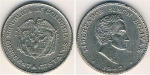 50 Centavo Republique de Colombie (1886 - ) Cuivre/Nickel 