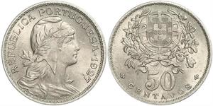 50 Centavo Estado Novo (Portugal) (1933 - 1974) Kupfer/Nickel 