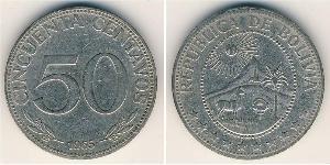 50 Centavo Bolivia (1825 - ) Nichel 