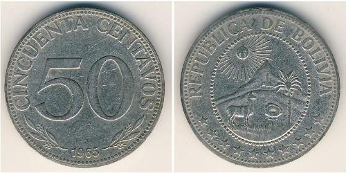 50 Centavo Bolivia (1825 - ) Nichel 