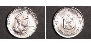 50 Centavo Filipinas Plata Douglas MacArthur (1880 - 1964) 