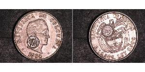 50 Centavo Republica de Colombia (1886 - ) Plata 