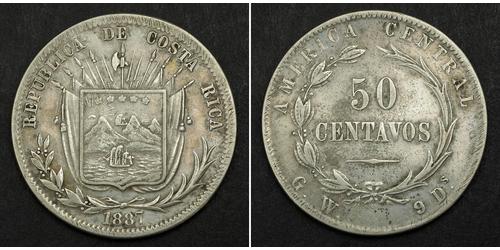 50 Centavo Costa Rica Silber 