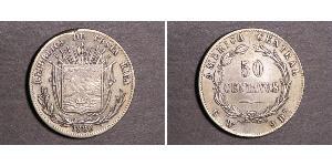 50 Centavo Costa Rica (1821 - ) Silber 