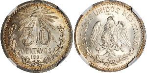 50 Centavo Mexiko (1867 - ) Silber 