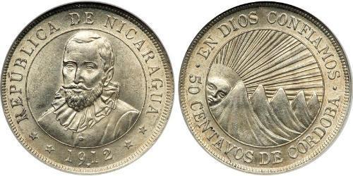 50 Centavo Nicaragua (1821 - ) Silber 