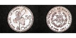 50 Centavo República de Guatemala (1838 - ) Silber 