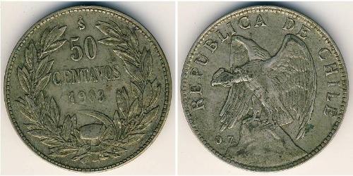 50 Centavo Chile Silver 