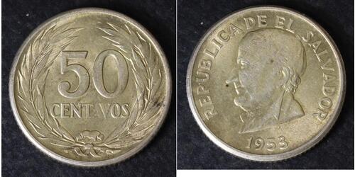 50 Centavo El Salvador (1821 - ) Silver 