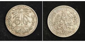50 Centavo United Mexican States (1867 - ) Silver 