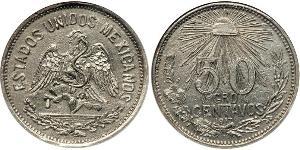 50 Centavo United Mexican States (1867 - ) Silver 