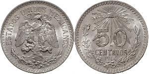 50 Centavo United Mexican States (1867 - ) Silver 