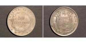 50 Centavo Costa Rica (1821 - ) 銀 