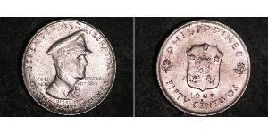 50 Centavo 菲律宾 銀 Douglas MacArthur (1880 - 1964) 