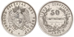 50 Centesimo Uruguay Argent 
