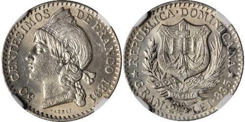 50 Centesimo Repubblica Dominicana Argento 
