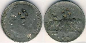50 Centesimo Kingdom of Italy (1861-1946) Níquel Víctor Manuel III de Italia (1869 - 1947)
