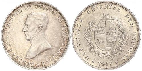 50 Centesimo Uruguay Plata José Gervasio Artigas