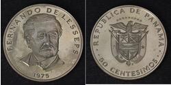 50 Centesimo Panamá Rame/Nichel Ferdinand de Lesseps(1805 – 1894)