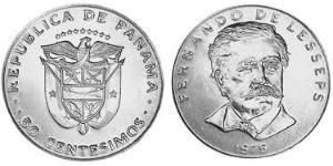 50 Centesimo Panamá Rame/Nichel Ferdinand de Lesseps(1805 – 1894)