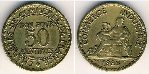 50 Centime Terza Repubblica francese (1870-1940)  Alluminio/Bronzo 