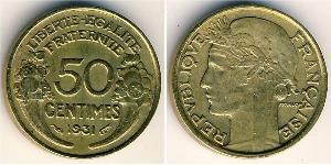 50 Centime Tercera República Francesa (1870-1940)  Aluminio/Bronce 