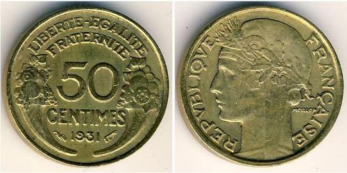 50 Centime Tercera República Francesa (1870-1940)  Aluminio/Bronce 