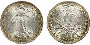 50 Centime France Argent 